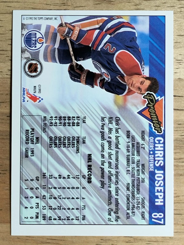 1993-94 Topps Premier #87 Chris Joseph