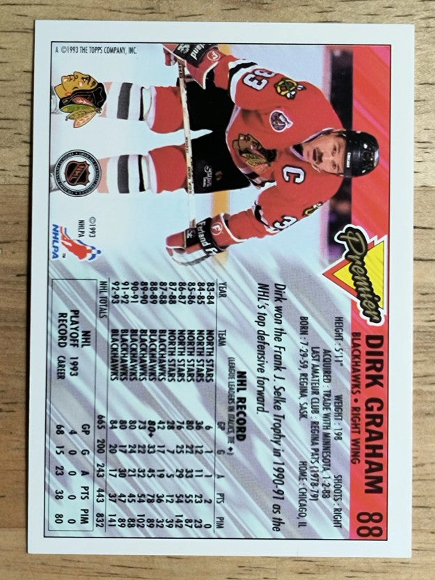 1993-94 Topps Premier #88 Dirk Graham