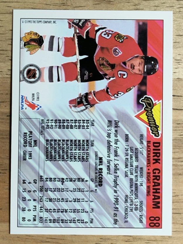 1993-94 Topps Premier #88 Dirk Graham