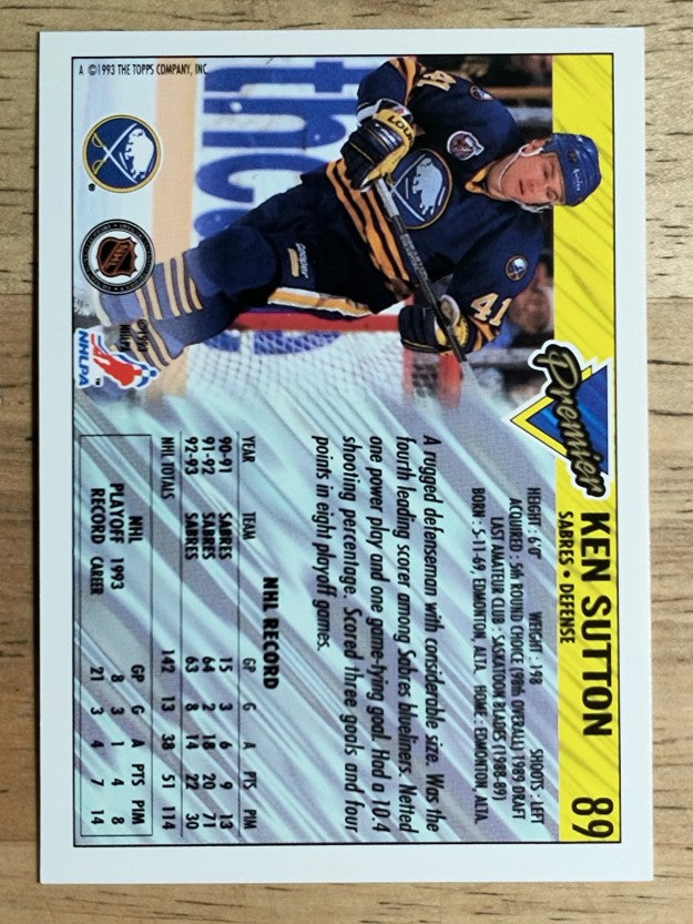 1993-94 Topps Premier #89 Ken Sutton