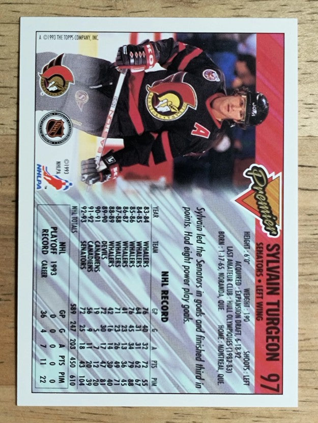 1993-94 Topps Premier #97 Sylvain Turgeon