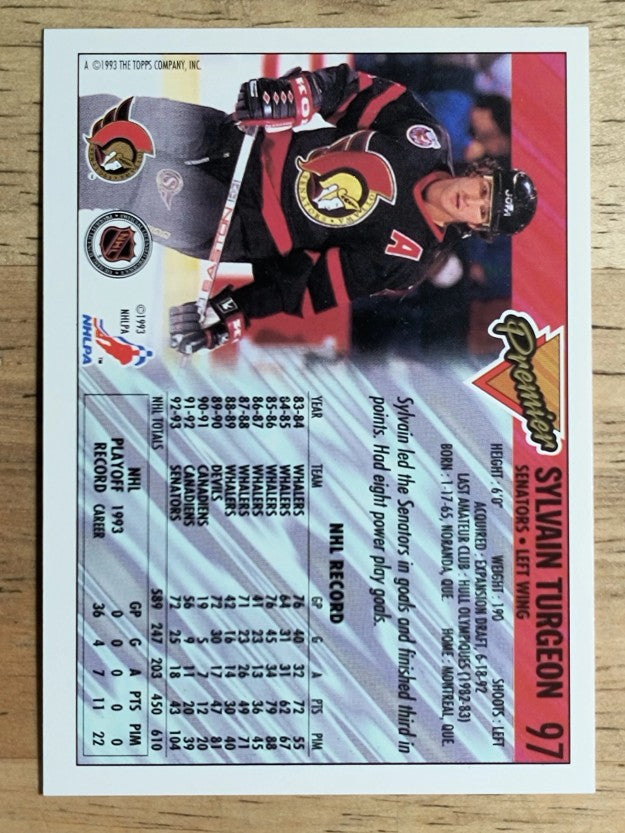 1993-94 Topps Premier #97 Sylvain Turgeon