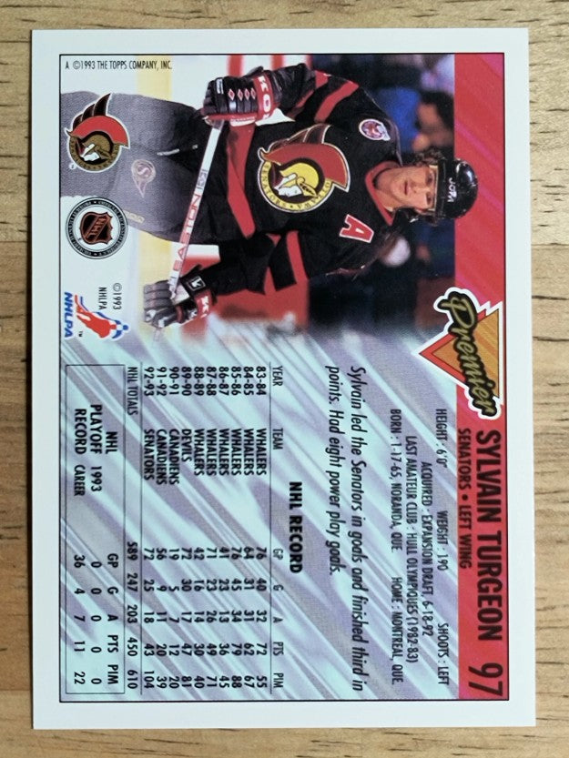 1993-94 Topps Premier #97 Sylvain Turgeon