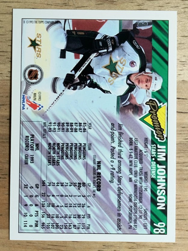 1993-94 Topps Premier #98 Jim Johnson