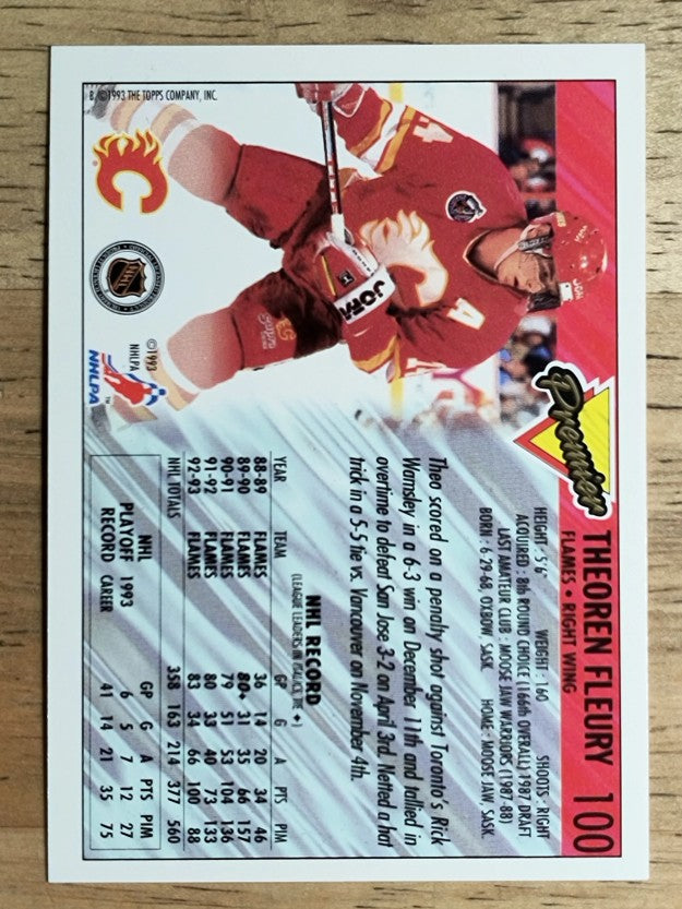 1993-94 Topps Premier #100 Theo Fleury