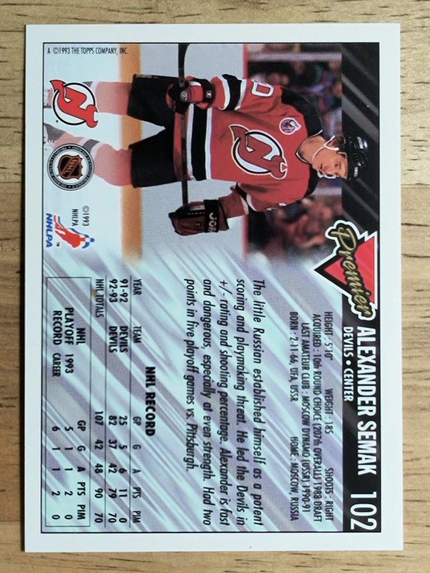 1993-94 Topps Premier #102 Alexander Semak