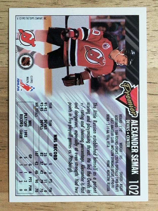 1993-94 Topps Premier #102 Alexander Semak