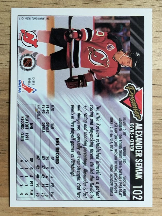 1993-94 Topps Premier #102 Alexander Semak