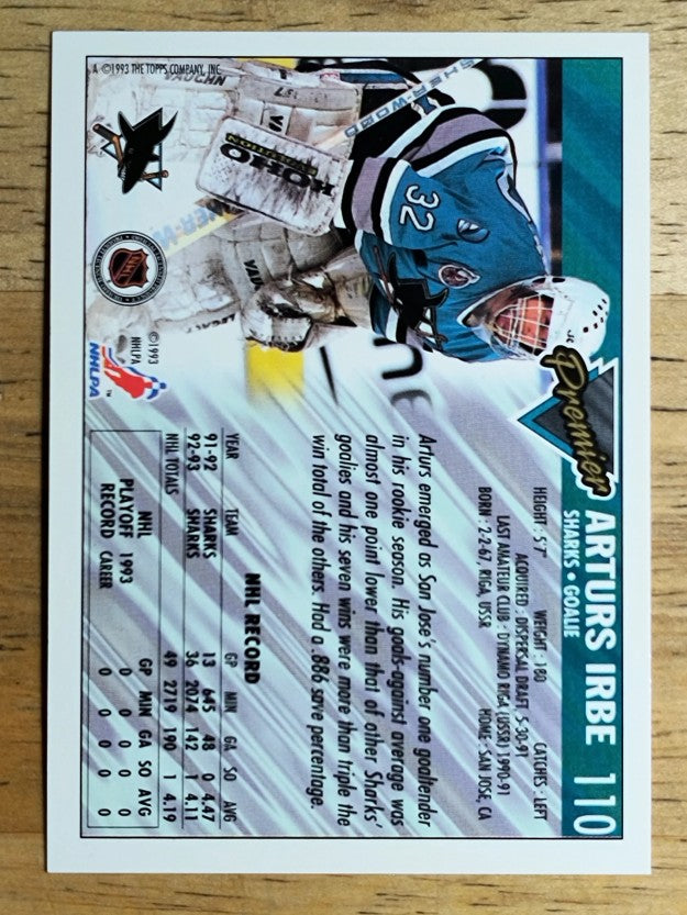 1993-94 Topps Premier #110 Arturs Irbe