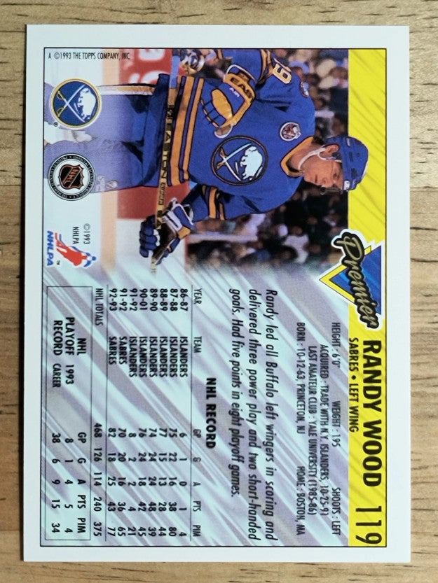 1993-94 Topps Premier #119 Randy Wood