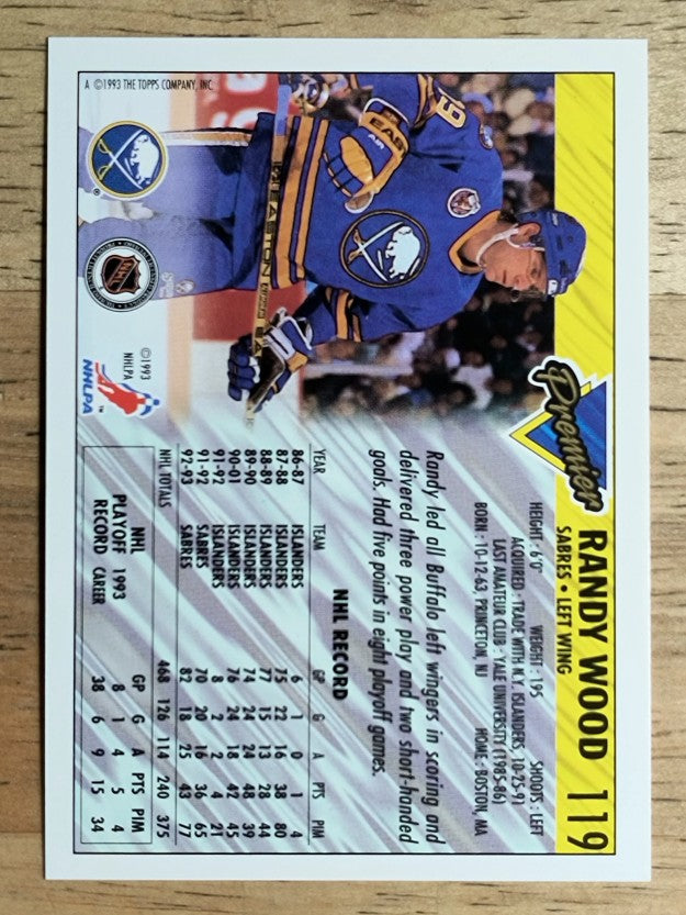 1993-94 Topps Premier #119 Randy Wood