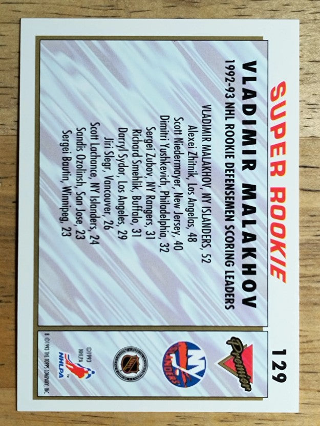 1993-94 Topps Premier #129 Vladimir Malakhov SR