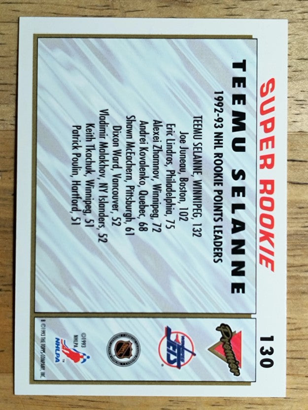 1993-94 Topps Premier #130 Teemu Selanne SR