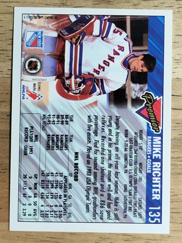 1993-94 Topps Premier #135 Mike Richter