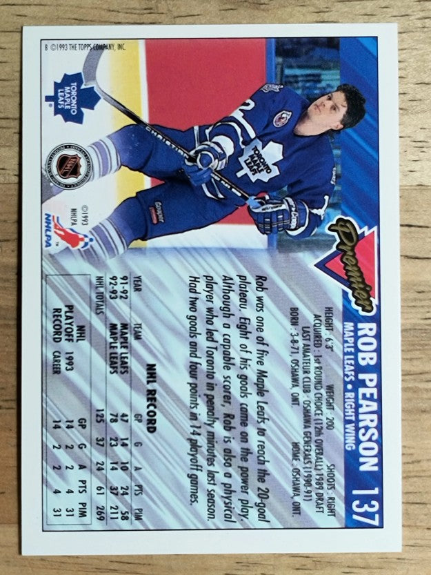 1993-94 Topps Premier #137 Rob Pearson