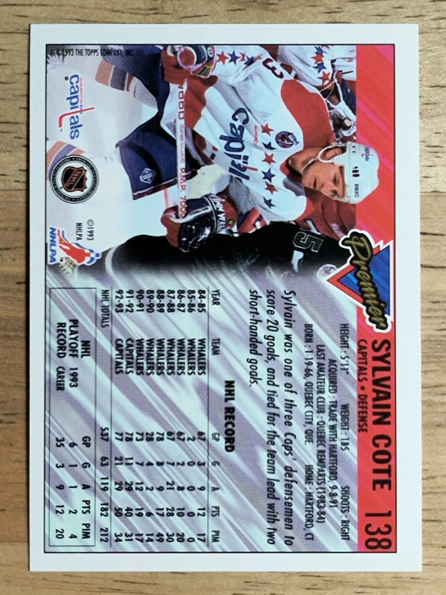 1993-94 Topps Premier #138 Sylvain Cote