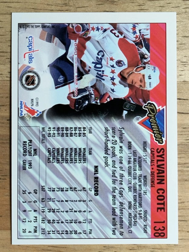 1993-94 Topps Premier #138 Sylvain Cote