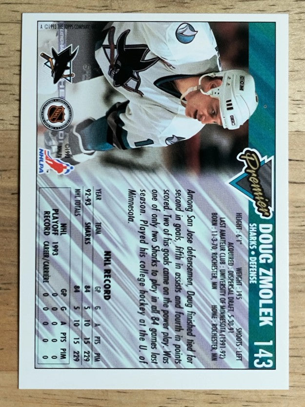 1993-94 Topps Premier #143 Doug Zmolek