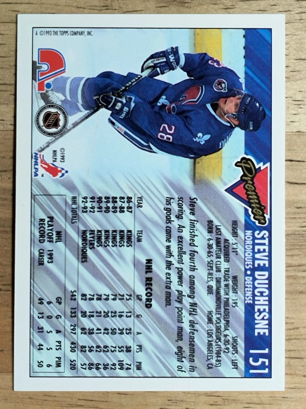 1993-94 Topps Premier #151 Steve Duchesne
