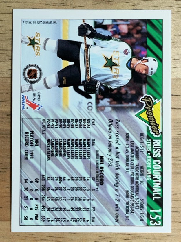 1993-94 Topps Premier #153 Russ Courtnall
