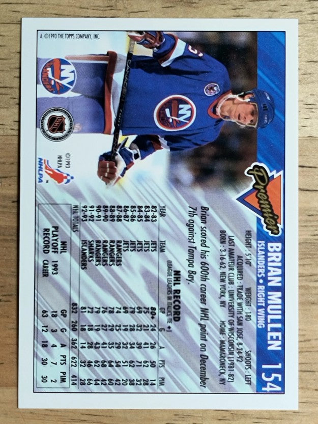 1993-94 Topps Premier #154 Brian Mullen