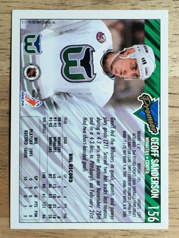 1993-94 Topps Premier #156 Geoff Sanderson