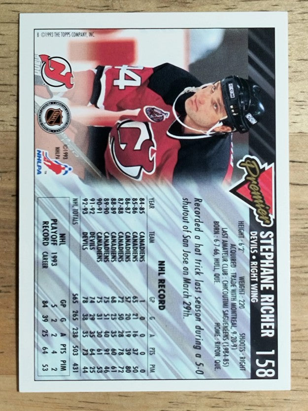 1993-94 Topps Premier #158 Stephane Richer