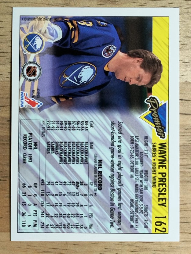 1993-94 Topps Premier #162 Wayne Presley