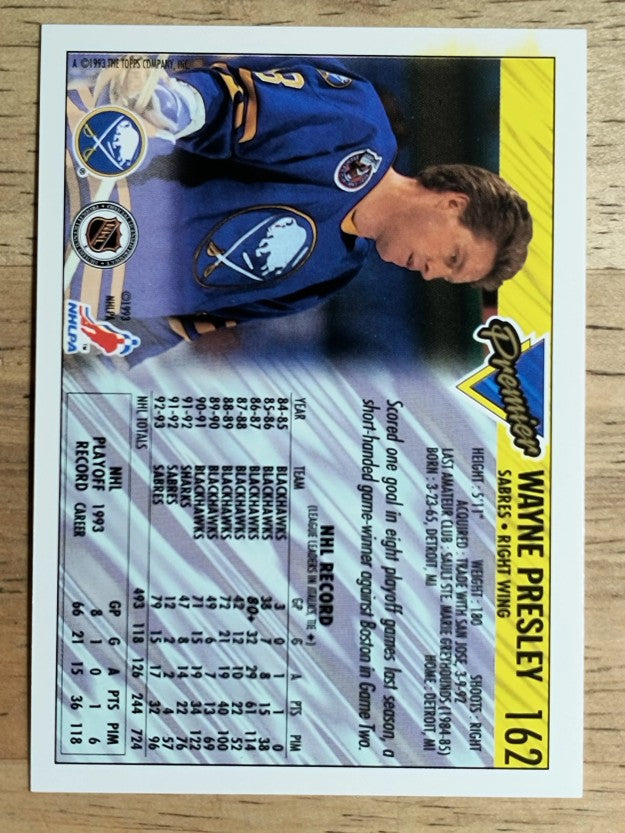 1993-94 Topps Premier #162 Wayne Presley
