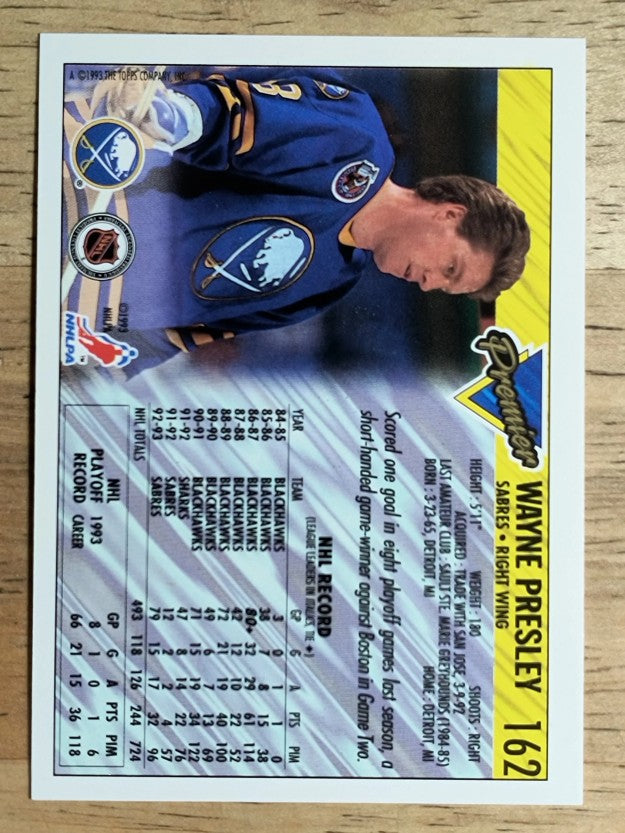 1993-94 Topps Premier #162 Wayne Presley