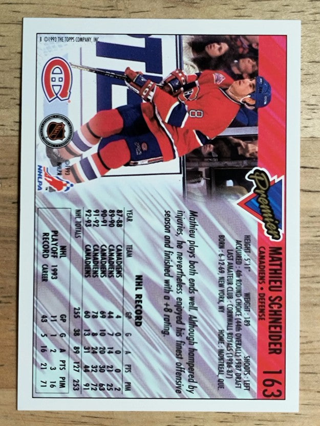 1993-94 Topps Premier #163 Mathieu Schneider
