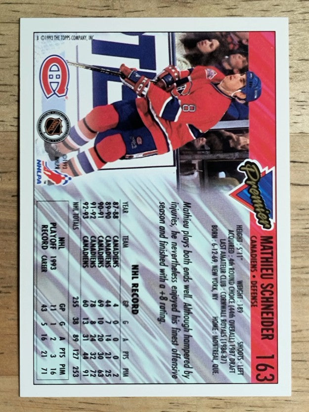 1993-94 Topps Premier #163 Mathieu Schneider
