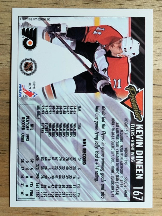 1993-94 Topps Premier #167 Kevin Dineen