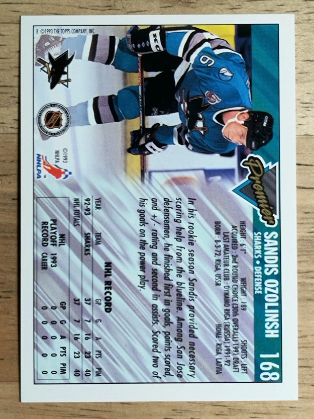 1993-94 Topps Premier #168 Sandis Ozolinsh