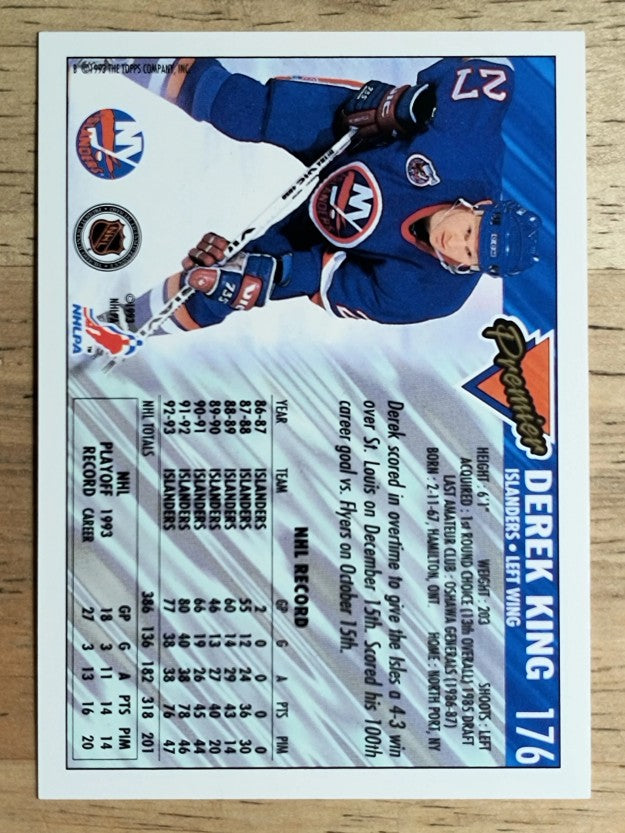 1993-94 Topps Premier #176 Derek King