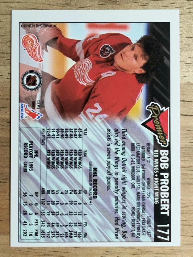 1993-94 Topps Premier #177 Bob Probert