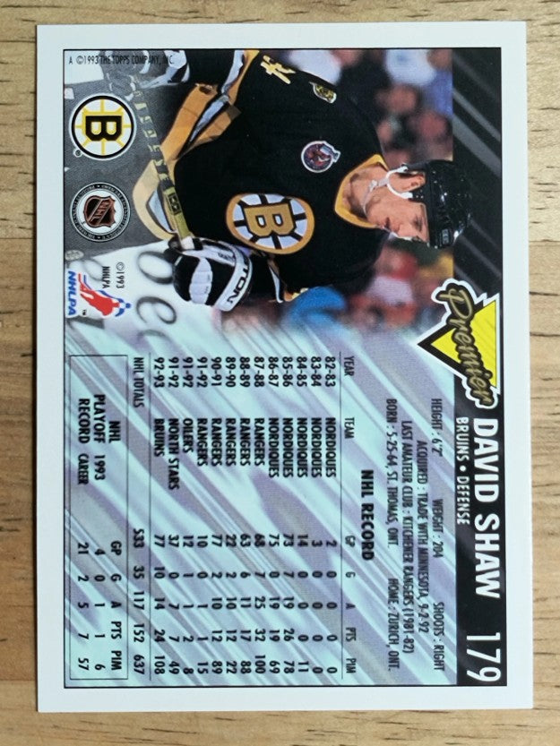 1993-94 Topps Premier #179 David Shaw