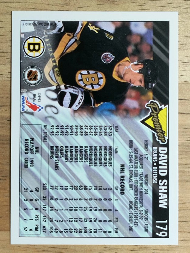 1993-94 Topps Premier #179 David Shaw