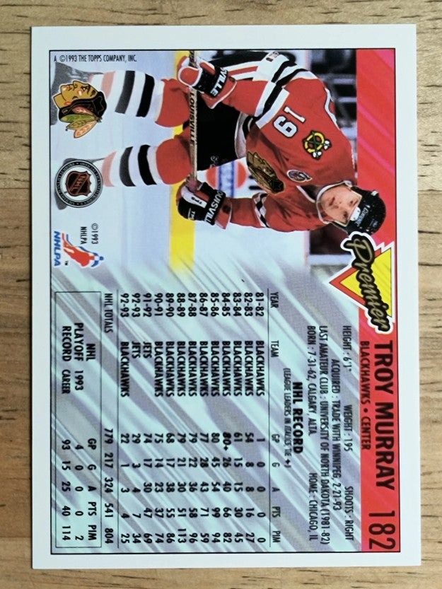 1993-94 Topps Premier #182 Troy Murray