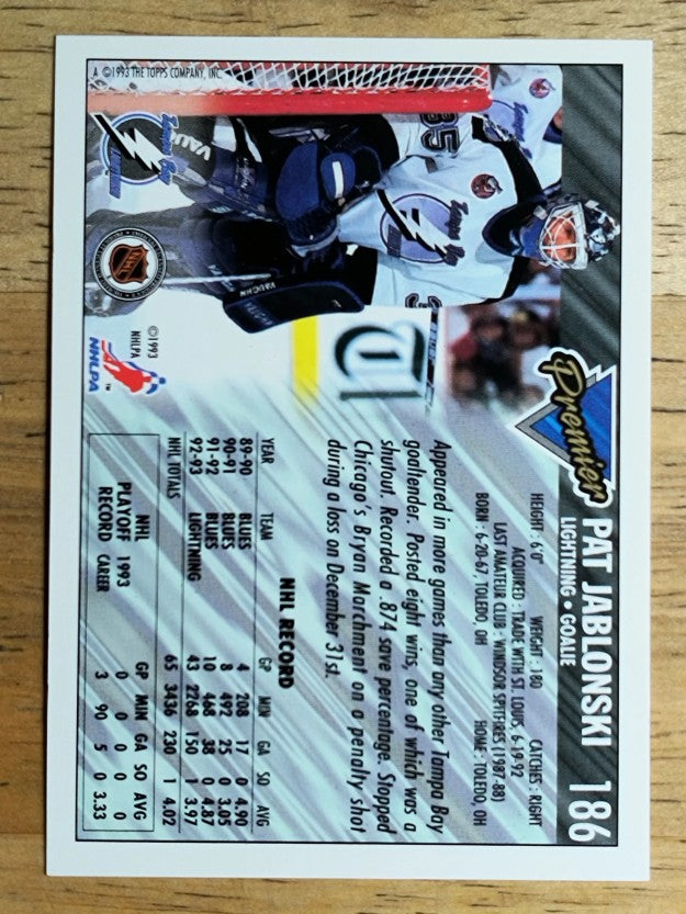 1993-94 Topps Premier #186 Pat Jablonski