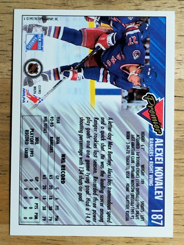 1993-94 Topps Premier #187 Alexei Kovalev