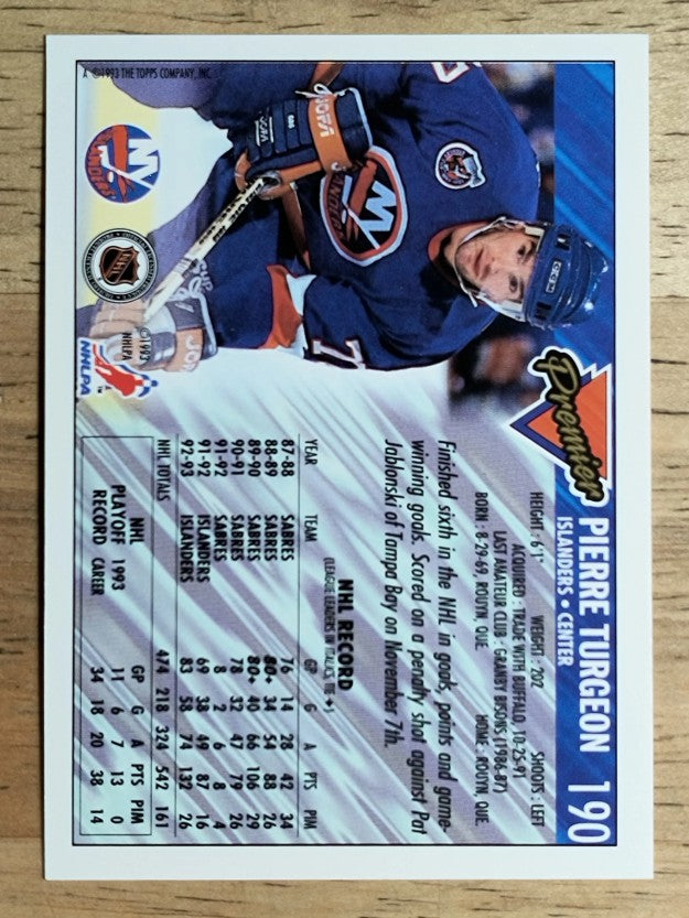 1993-94 Topps Premier #190 Pierre Turgeon