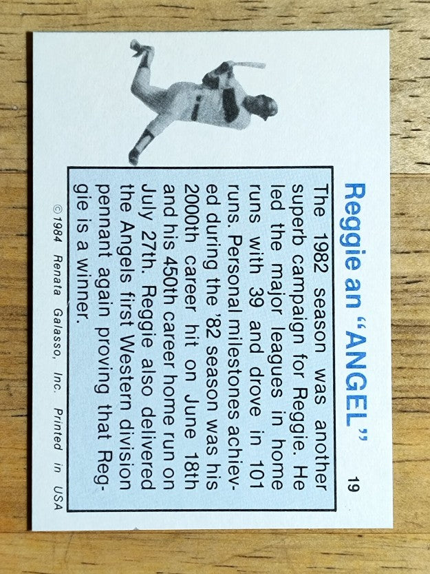 1984 Galasso Reggie Jackson Mini #19 Reggie Jackson/Reggie An Angel