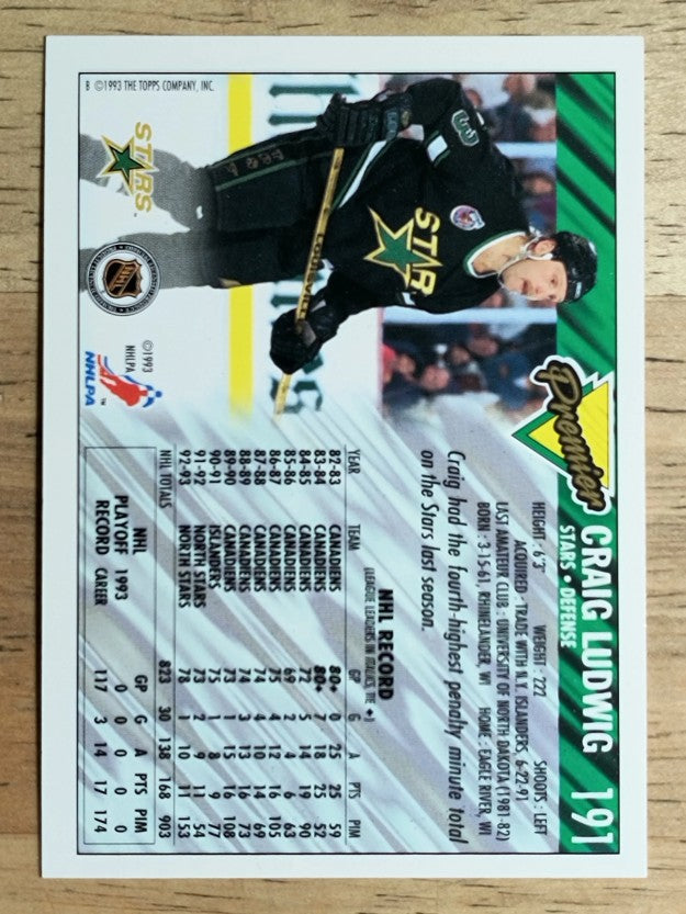 1993-94 Topps Premier #191 Craig Ludwig