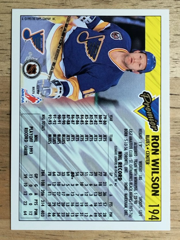 1993-94 Topps Premier #194 Ron Wilson