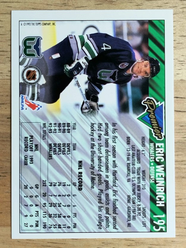 1993-94 Topps Premier #195 Eric Weinrich