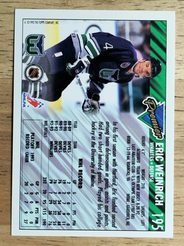 1993-94 Topps Premier #195 Eric Weinrich