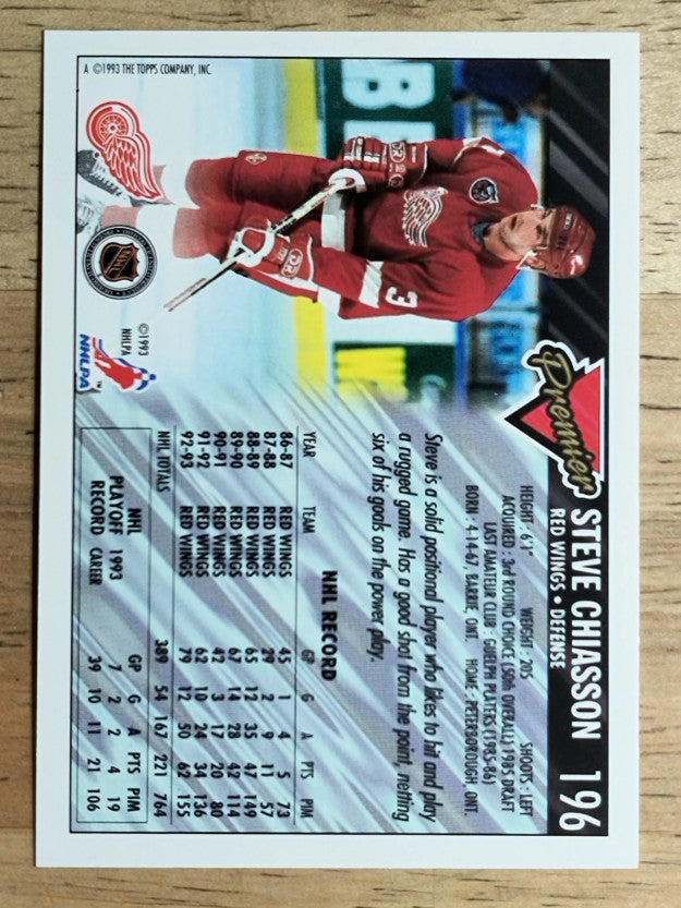 1993-94 Topps Premier #196 Steve Chiasson