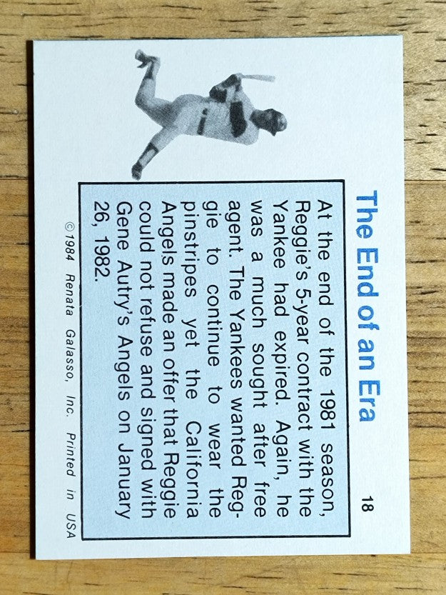 1984 Galasso Reggie Jackson Mini #18 Reggie Jackson/The End Of An Era