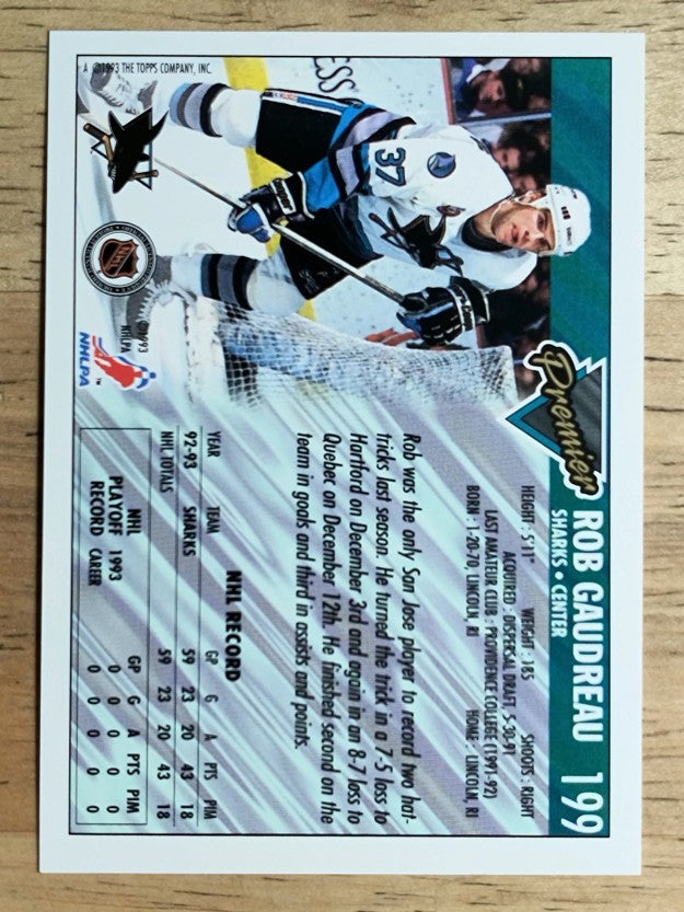 1993-94 Topps Premier #199 Rob Gaudreau RC